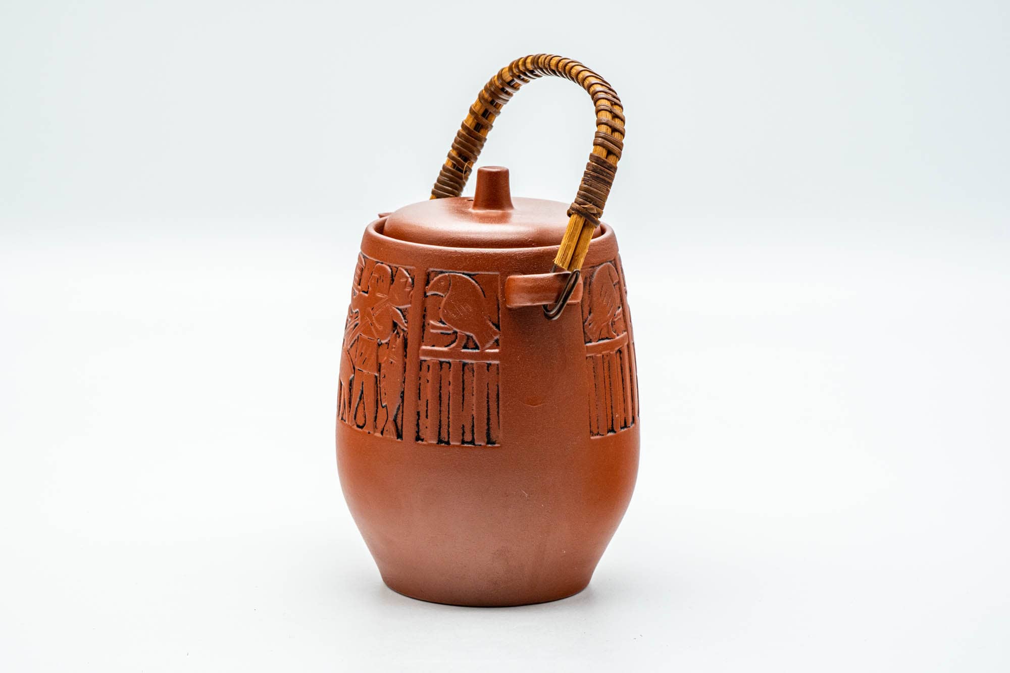 Japanese Dobin - Egyptian-Style Red Shudei Tokoname-yaki Ceramic Filter Teapot - 750ml