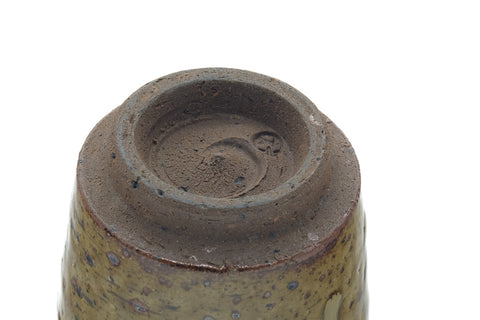 Japanese Teacup - Earthy Yellow Drip-Glazed Yunomi - 150ml
