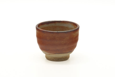 Tezumi — Japanese Teacup - Orange Shino Glazed Yunomi - 75ml — front view from another angle