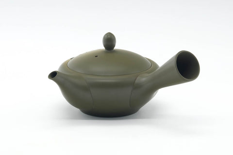 Japanese Kyusu - 高資窯 Takasuke Kiln - Floral Green Ryokudei Tokoname Teapot - 200ml