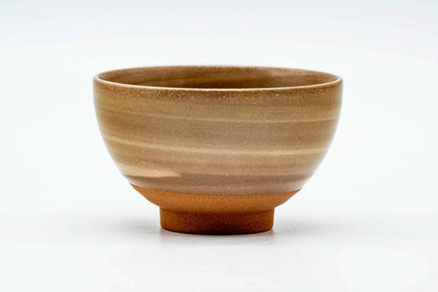 Japanese Teacup - Brown Gold Floral Yunomi - 130ml