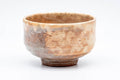 Japanese Matcha Bowl - 斎藤一斎 Saito Issai - 萩殿窯 Hagiden Kiln - Gohonte Hagi-yaki Chawan - 400ml - front view showing the pink-mottled gohonte Hagi-yaki glaze