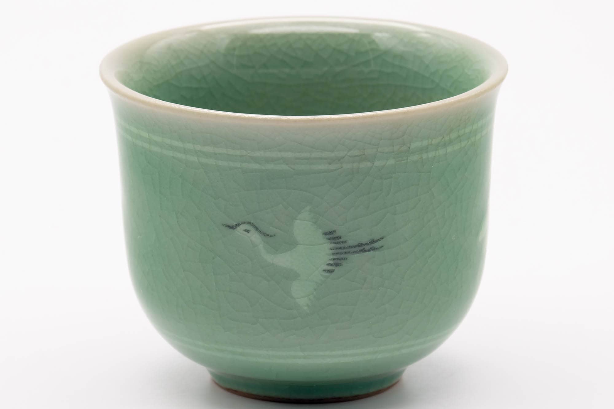 Japanese Teacup - Egret Green Celadon Yunomi - 130ml