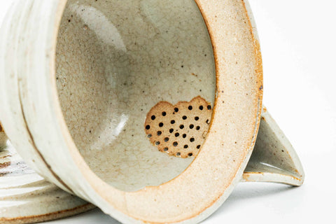 Japanese Houhin - Beige Brown Hakeme Handle-less Teapot - 100ml