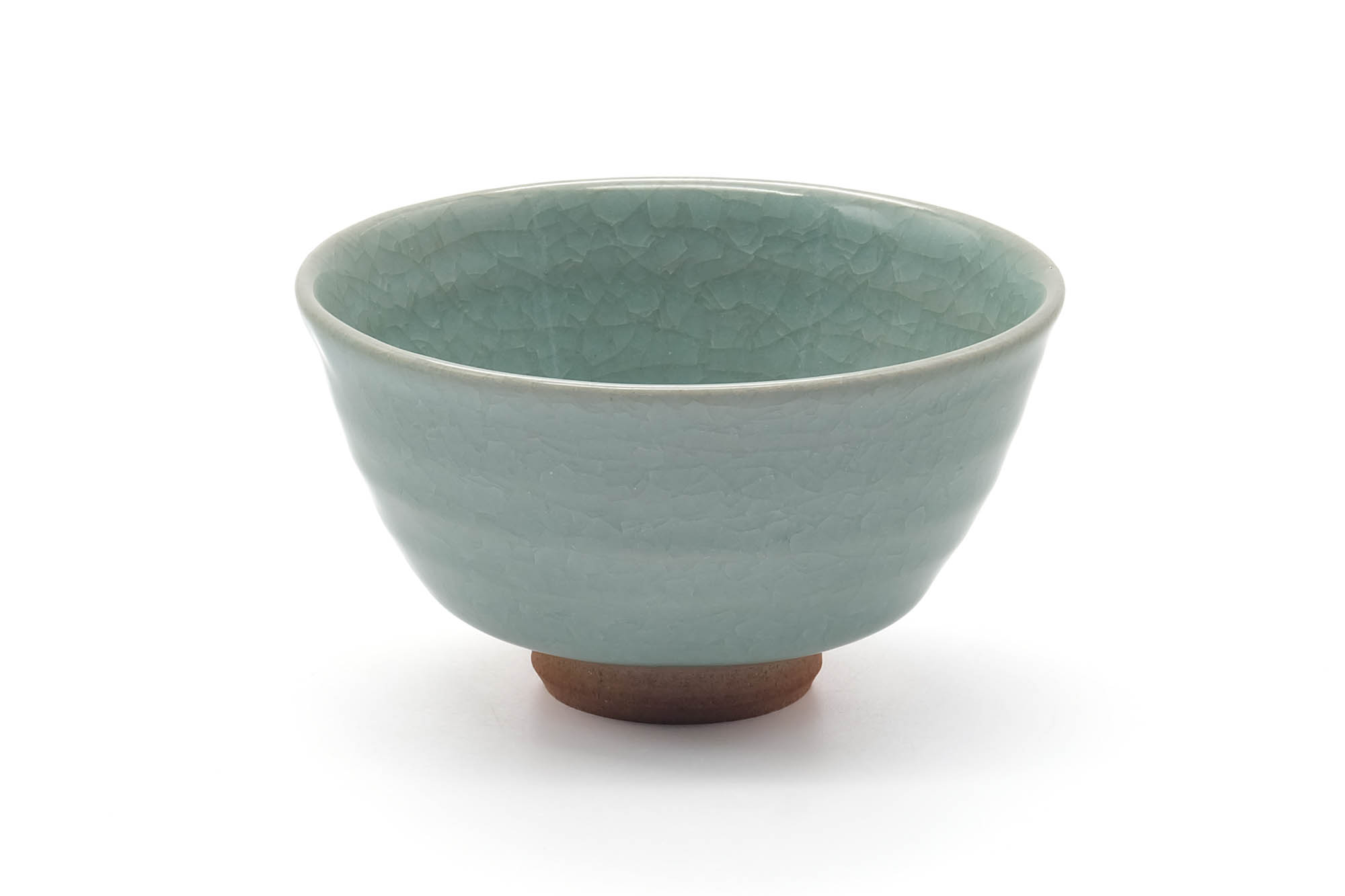 Japanese Matcha Bowl - Green Celadon Glazed Komogai-nari Chawan - 400ml