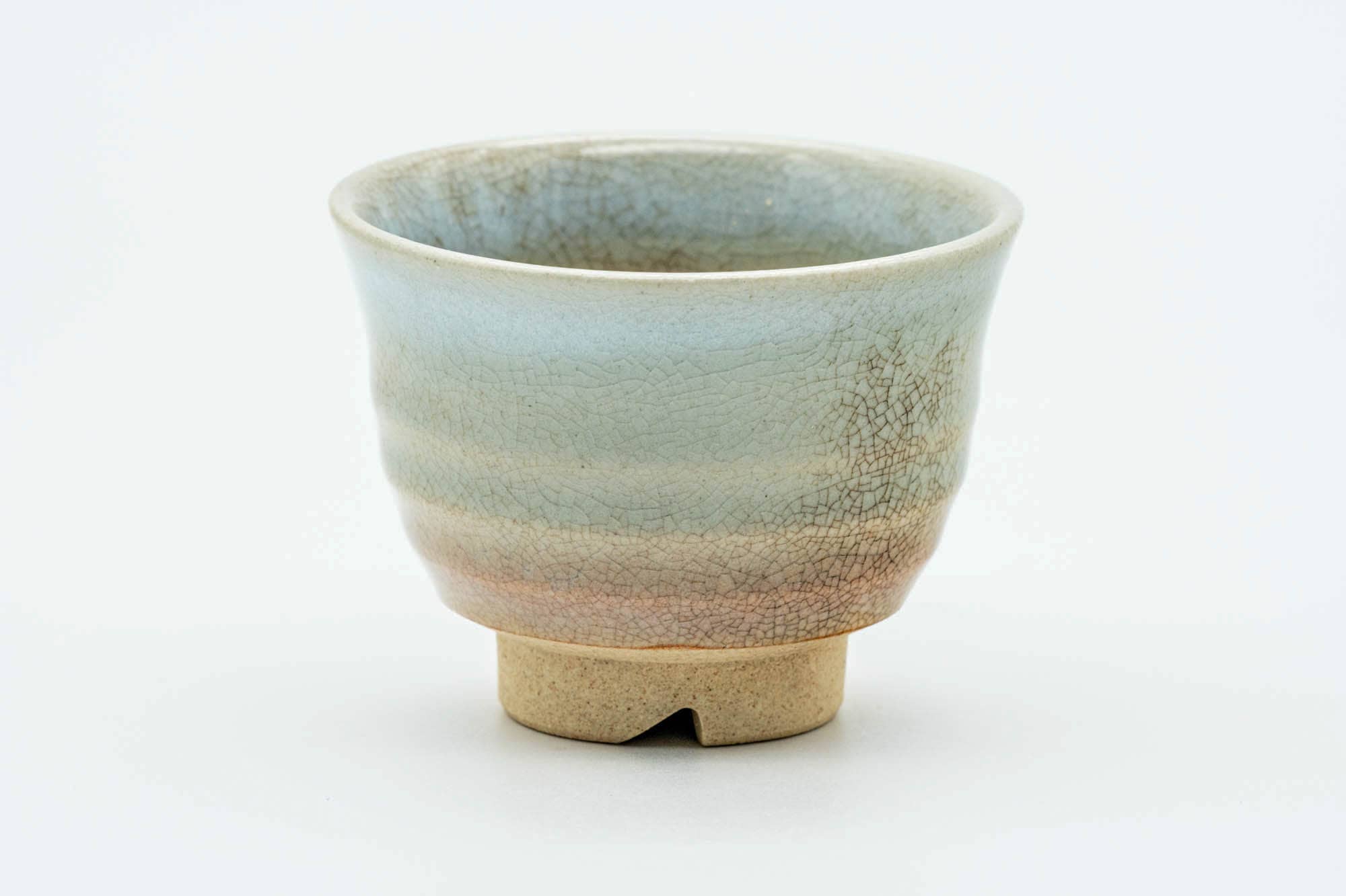 Japanese Teacup - Beige Pink White Weathered Hagi-yaki Yunomi - 90ml