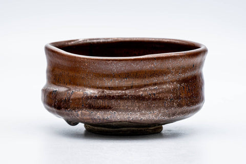 Japanese Matcha Bowl - 風山 - Red Oil Spot Glazed Kutsu-gata Chawan - 200ml