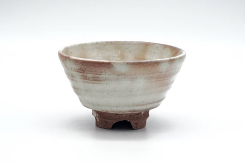 Japanese Matcha Bowl - Beige Pink Gohonte Hagi-yaki Spiraling Chawan - 150ml