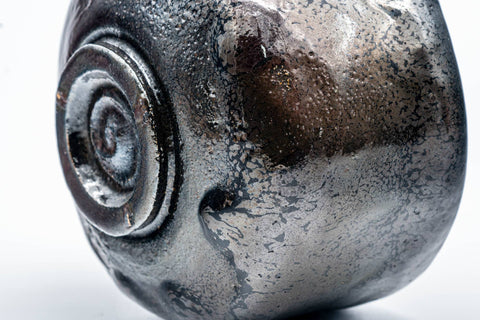 Japanese Matcha Bowl - 手 Classic Black Faceted Kuro-Raku Chawan - 300ml