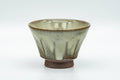 Tezumi — Japanese Teacup - Milky Sage Drip-Glazed Yunomi - 110ml — front view