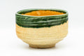 Japanese Matcha Bowl - Beige Green Hantsutsu-gata Chawan - 450ml - Tezumi