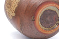 Tezumi — Japanese Teacup - Brown Drip-Glazed Yunomi - 200ml — inverted showing the foot ring