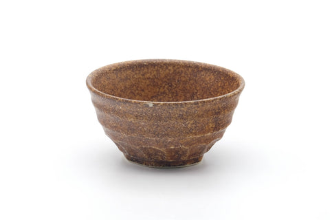 Tezumi — Japanese Teacup - Earthy Brown Geometric-shaped Yunomi - 240ml — front view from another angle