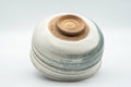 Tezumi — Japanese Matcha Bowl - Crazed Teal Hakeme Glazed Chawan - 400ml — top-down view of the interior