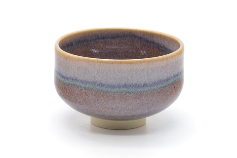 Tezumi — Japanese Matcha Bowl - 林山窯 Rinzan Kiln - Blue Gradient Kiyomizu Chawan - 450ml — front view from another angle