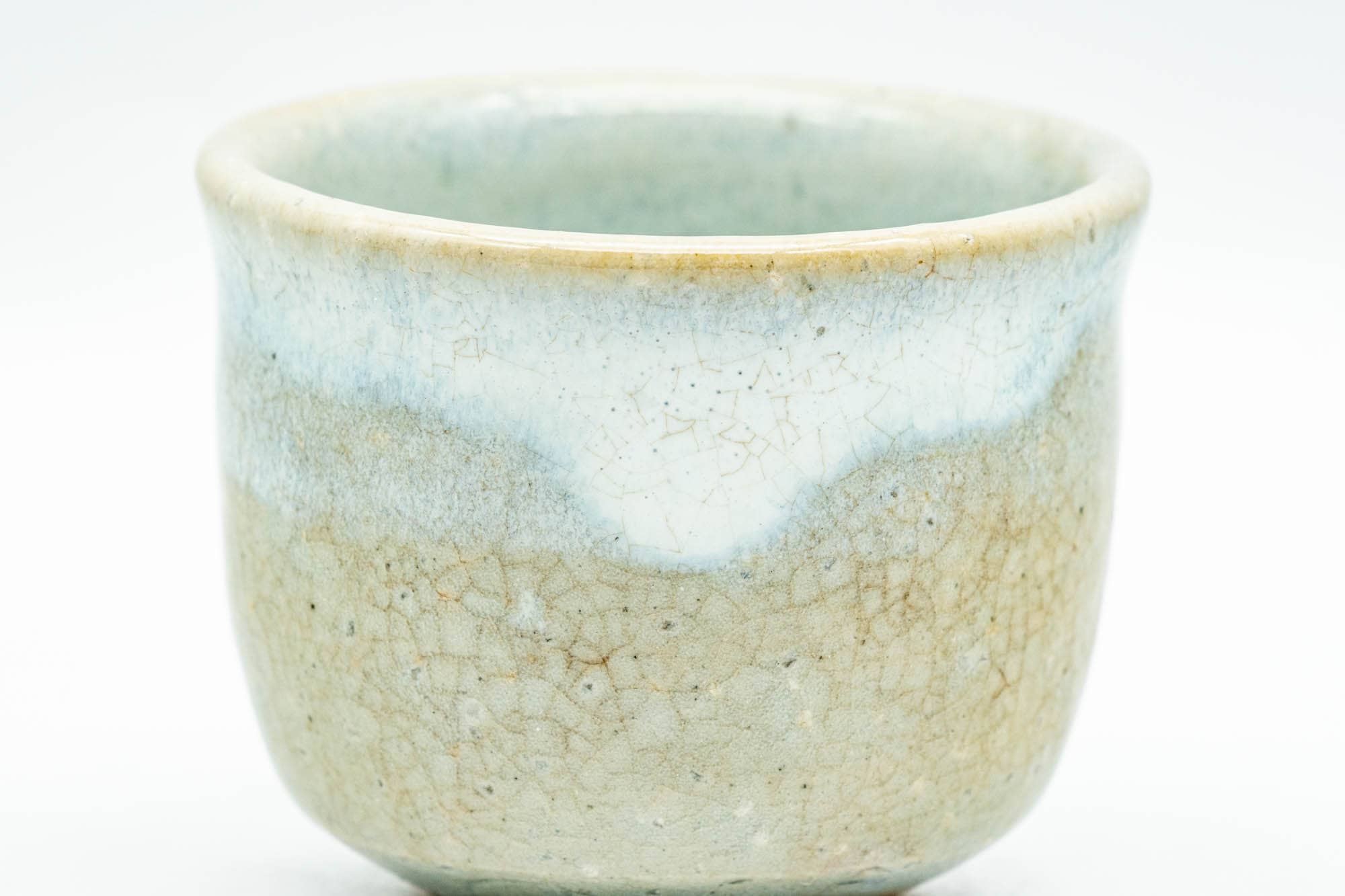 Japanese Teacup - Beige White Glazed Hagi-yaki Yunomi - 80ml