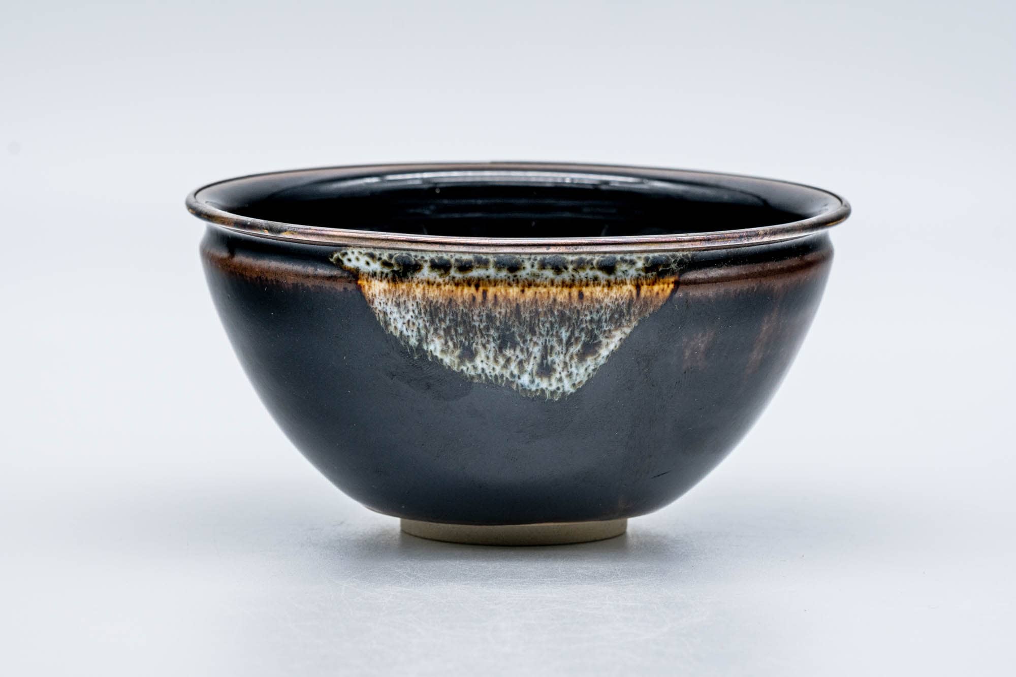 Japanese Matcha Bowl - Black Hare's Fur Glazed Tenmoku-gata Kyo-yaki Chawan - 200ml