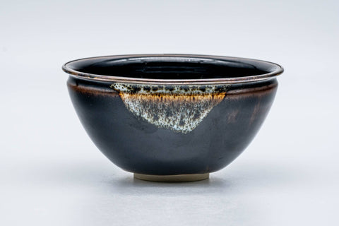 Japanese Matcha Bowl - Black Hare's Fur Glazed Tenmoku-gata Kyo-yaki Chawan - 200ml
