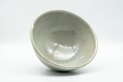 Japanese Matcha Bowl - Spiraling Grey Glazed Chawan - 250ml - top-down view into the interior