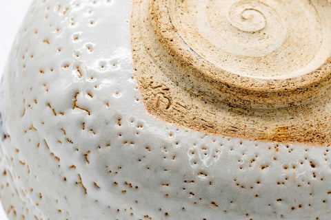 Japanese Matcha Bowl - White Shino Glazed Mino-yaki Chawan - 300ml