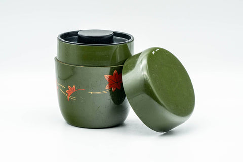 Japanese Chazutsu - Green Floral Tea Plastic Canister - 300ml - Tezumi