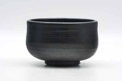 Tezumi — Japanese Matcha Bowl - Dark Grey Glazed Chawan - 250ml — front view from another angle
