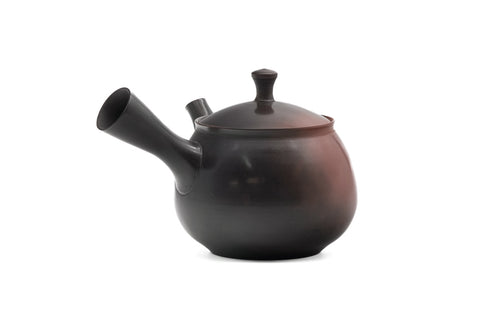Polished Black Red Yōhen Tokoname Teapot - 180ml