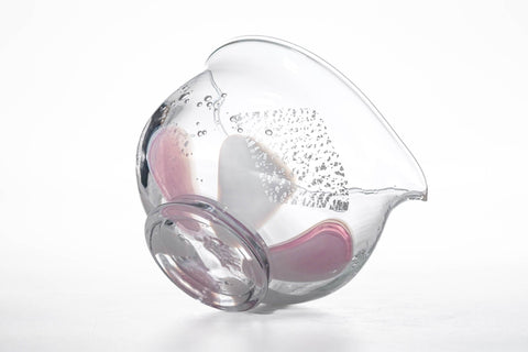 Hana 華 - Pink Glass Spouted Matcha Bowl - 200ml