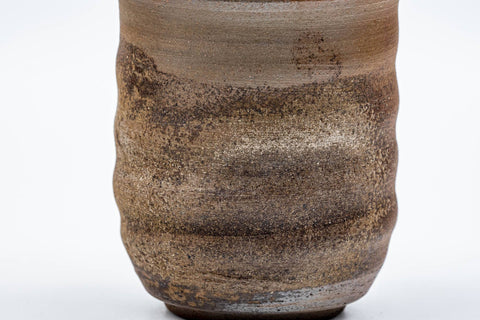 Japanese Teacup - Brown Stoneware Spiraling Bizen-yaki Yunomi - 175ml