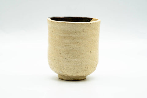 Japanese Teacup - Beige Black Glazed Weathered Yunomi - 170ml