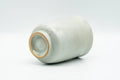 Japanese Teacup - Grey Glazed Yunomi - 140ml - cup laid on its side showing the base