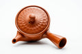 Japanese Kyusu - Scaled Tokoname-yaki Mesh Teapot - 240ml - overhead view showing the lid and side handle above the scaled body