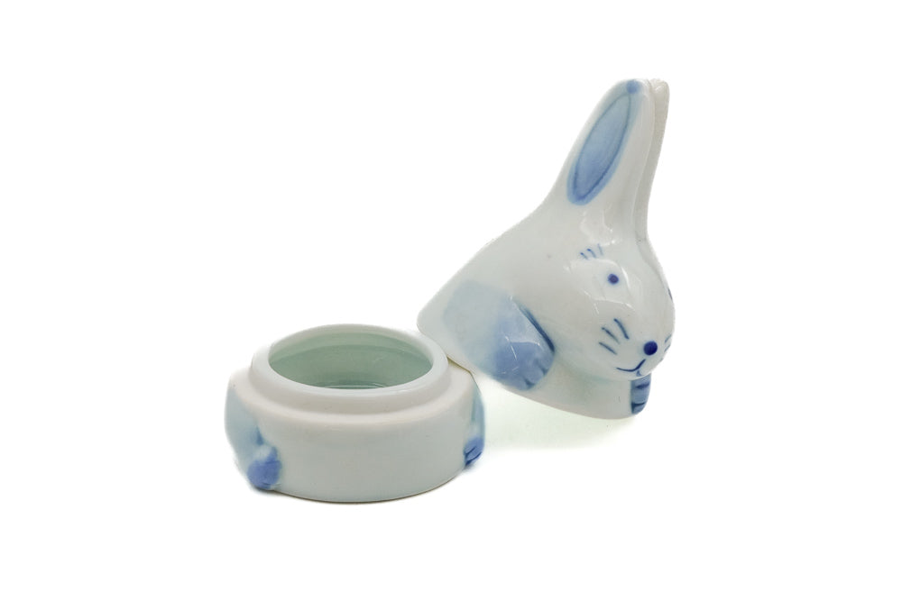 Japanese Kogo - Porcelain Year of the Rabbit Incense Container