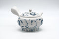 Tezumi — Japanese Kyusu - Blue Floral Arita-yaki Mesh Filter Teapot - 340ml — top-down view of the lid