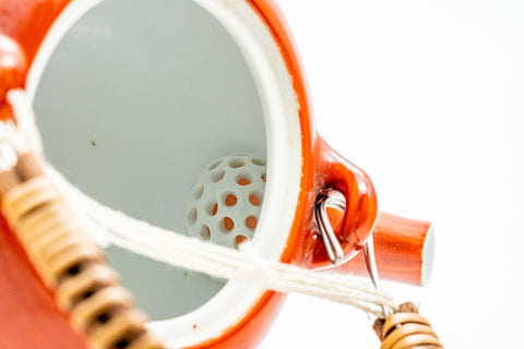 Japanese Dobin - Glossy Red Arita-yaki Porcelain Teapot - 250ml