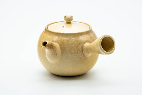 Japanese Kyusu - Beige Weathered Kutani-yaki Ceramic Teapot - 300ml
