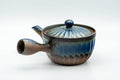Japanese Kyusu - Blue Brown Wavy Body Nozomi Teapot - 225ml - Tezumi