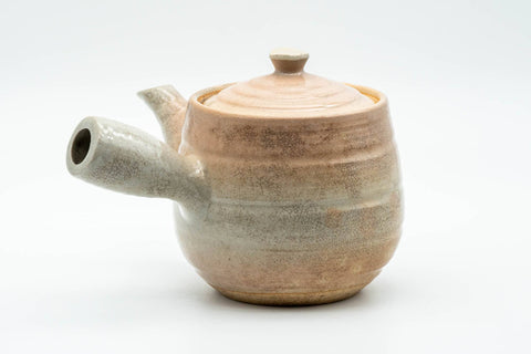 Japanese Kyusu - Beige Pink Spiraling Hagi-yaki Do-ake Teapot - 340ml - Tezumi
