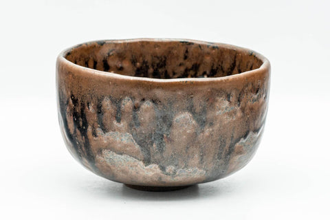 Japanese Matcha Bowl - Brown Drip-Glazed Hantsutsu-gata Chawan - 300ml