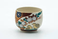 Tezumi — Japanese Teacup - Beige Red Floral Kutani-yaki Yunomi - 140ml — front view