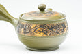 Japanese Kyusu - Green Floral Tokoname-yaki Nozomi Teapot - 200ml - Tezumi
