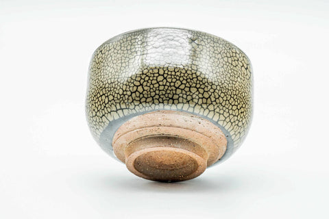 Japanese Matcha Bowl - Green Reptilian Glazed Hantsutsu-gata Chawan - 300ml