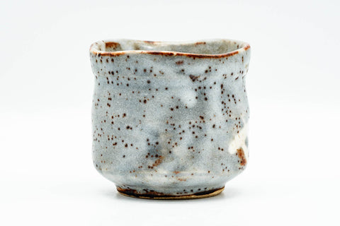 Japanese Teacup - Blue White Shino Glazed Mino-yaki Yunomi - 160ml - side view
