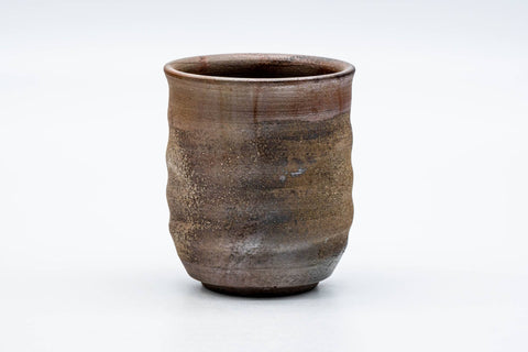 Japanese Teacup - Brown Stoneware Spiraling Bizen-yaki Yunomi - 175ml