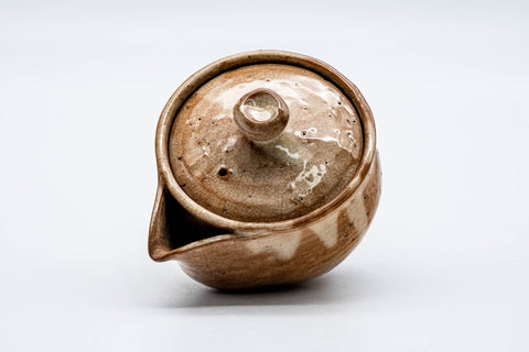 Japanese Houhin - 天鵬 Tsubaki Kiln - Beige Milky Hagi-yaki Handleless Teapot - 160ml