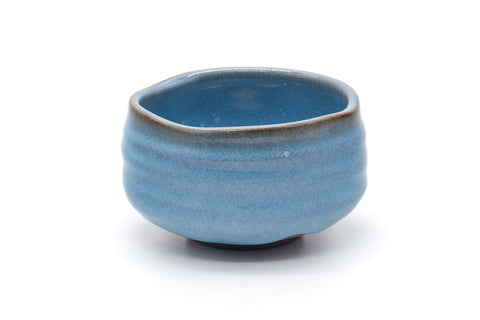 Japanese Matcha Bowl - Sky Blue Undulating Chawan - 500ml