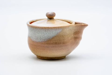Japanese Houhin - 天鵬山 Tsubaki Kiln - Beige White Glazed Hagi-yaki Ceramic Teapot - 130ml