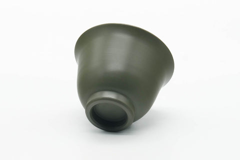 Tezumi — Japanese Teacup - Plum Blossom Ryokudei Tokoname White Inner-Glazed Yunomi - 60ml — top-down view of the interior