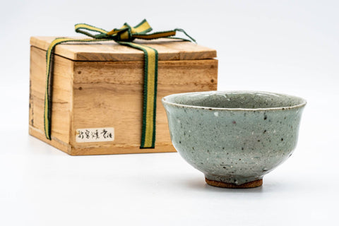 Japanese Matcha Bowl - 芳野俊通 Toshimichi Yoshino - 鳳窯 Otori Kiln - Green Speckled Chawan - 200ml
