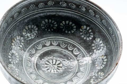 Japanese Matcha Bowl - Chrysanthemum Mishima Kiyomizu-yaki Chawan - 150ml